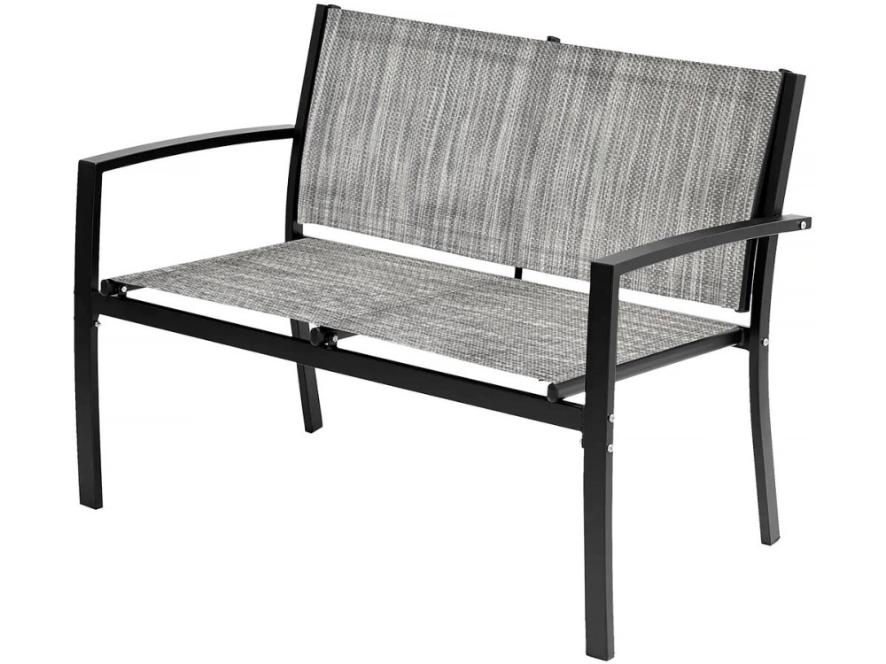 Salon de jardin bas "Lino" - 4 places  - Gris