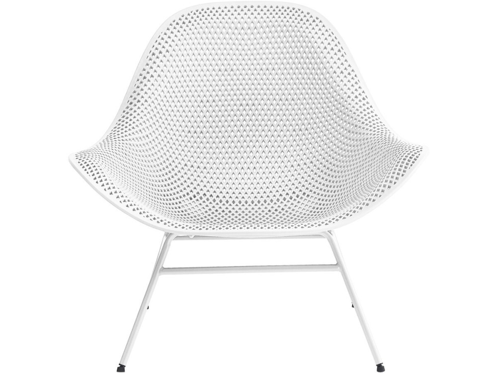 Lot de 2 fauteuils de jardin avec table basse "Soléna" - Blanc