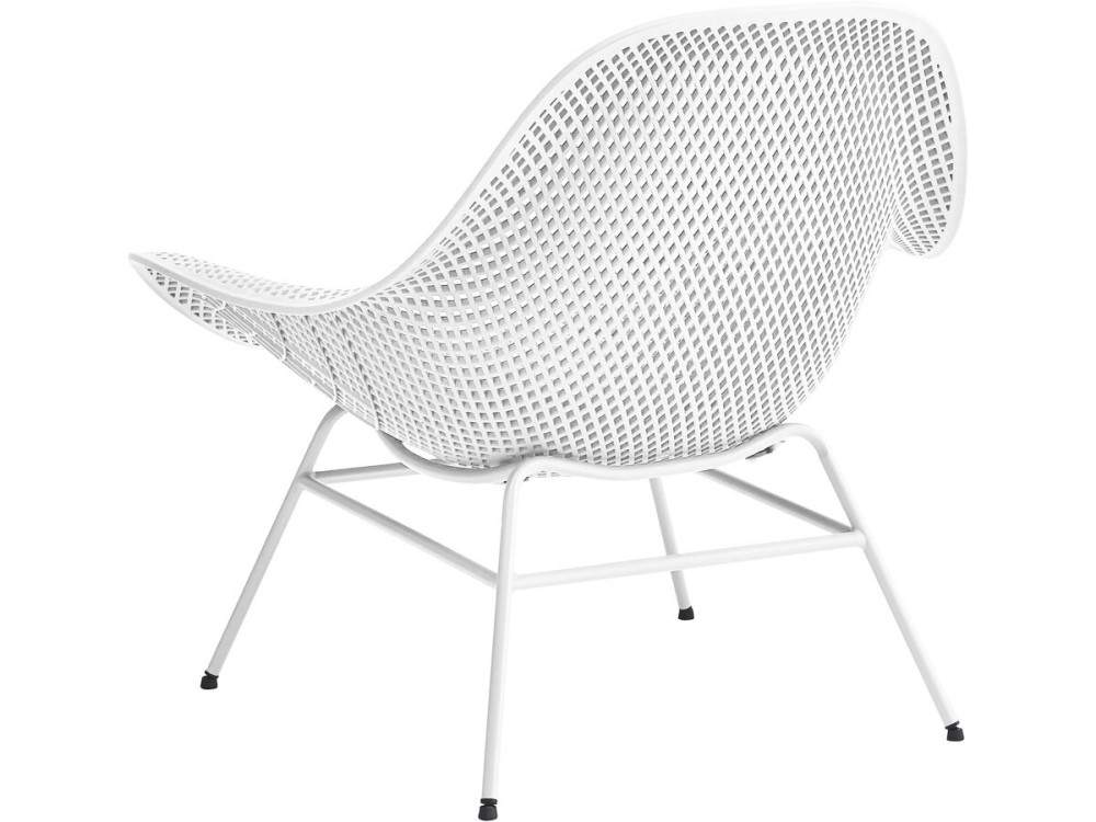 Lot de 2 fauteuils de jardin avec table basse "Soléna" - Blanc