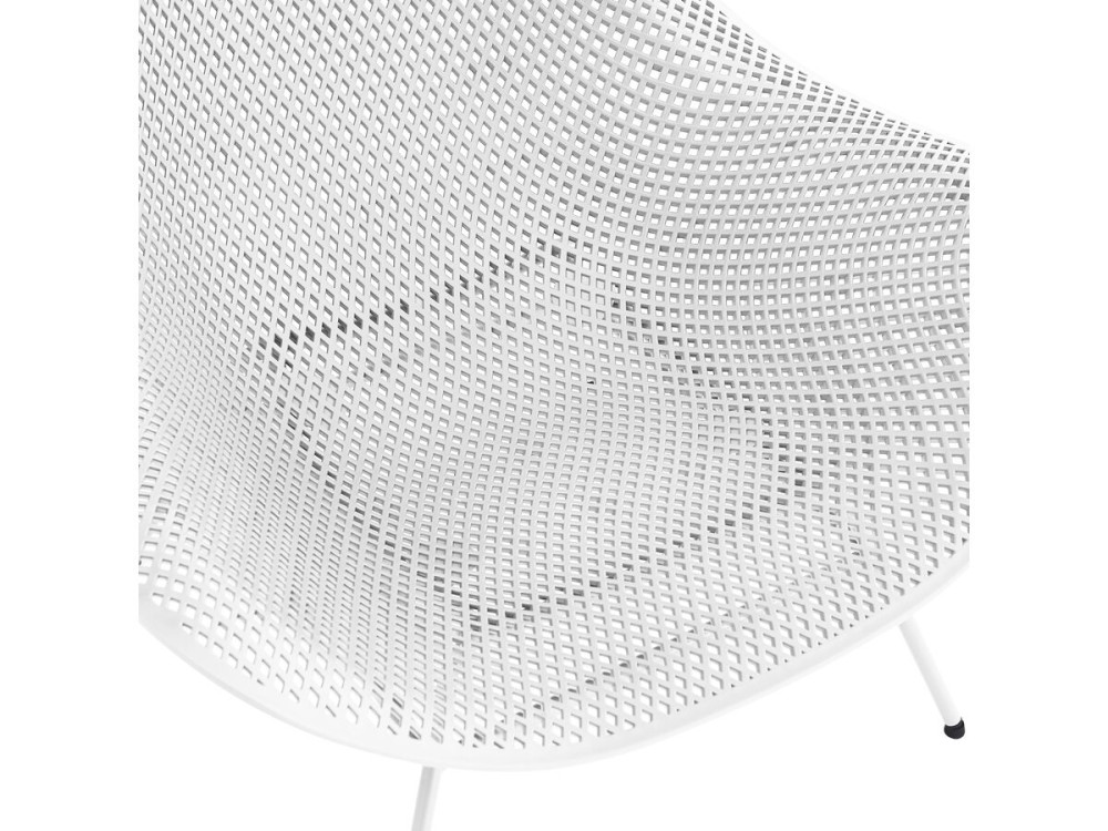 Lot de 2 fauteuils de jardin avec table basse "Soléna" - Blanc