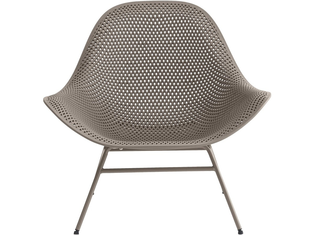 Lot de 2 fauteuils de jardin avec table basse "Soléna" - Taupe
