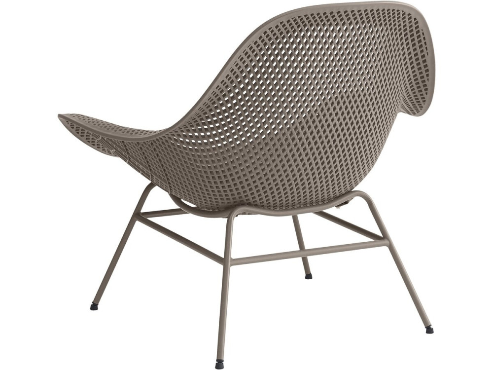 Lot de 2 fauteuils de jardin avec table basse "Soléna" - Taupe