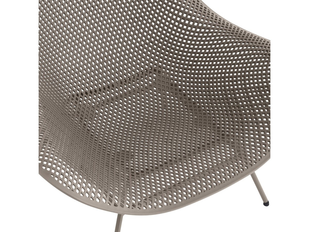 Lot de 2 fauteuils de jardin avec table basse "Soléna" - Taupe