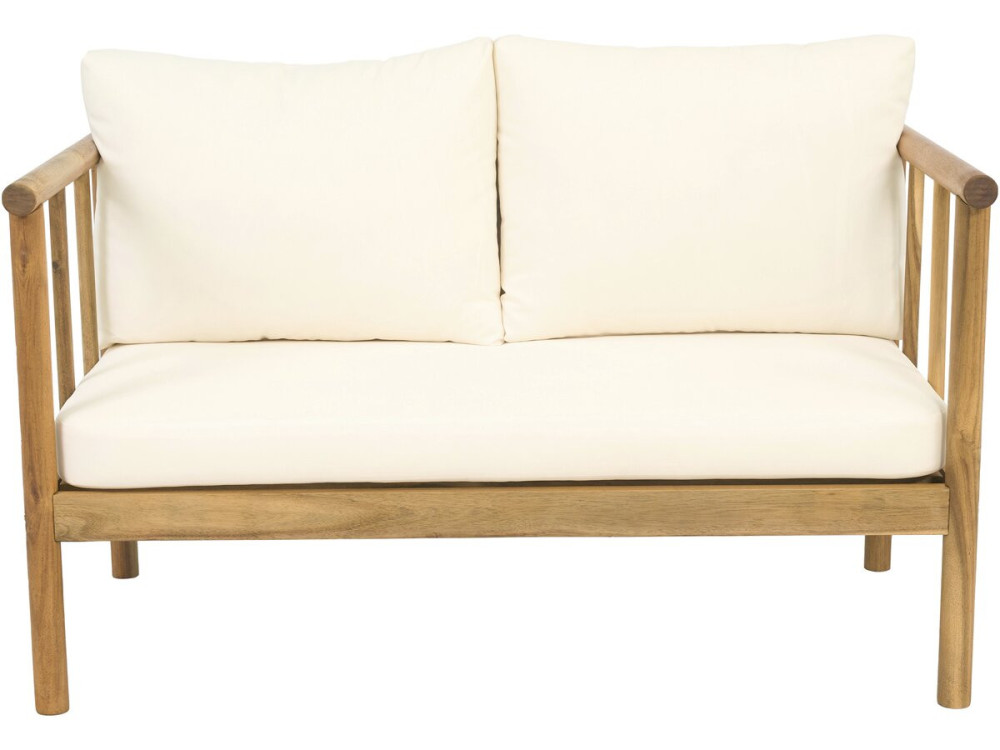 Salon de jardin en bois avec coussins inclus "Milano" - 4 places - Beige
