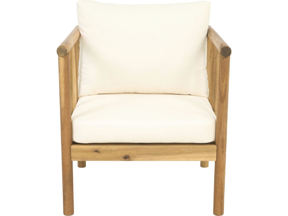 Salon de jardin en bois avec coussins inclus "Milano" - 4 places - Beige