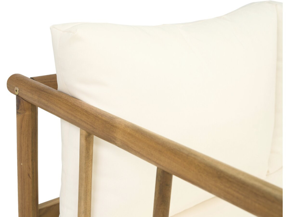 Salon de jardin en bois avec coussins inclus "Milano" - 4 places - Beige
