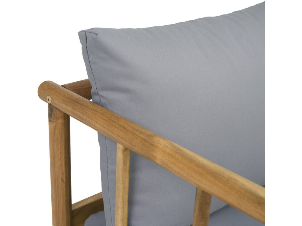 Salon de jardin en bois avec coussins inclus "Milano" - 4 places - Gris