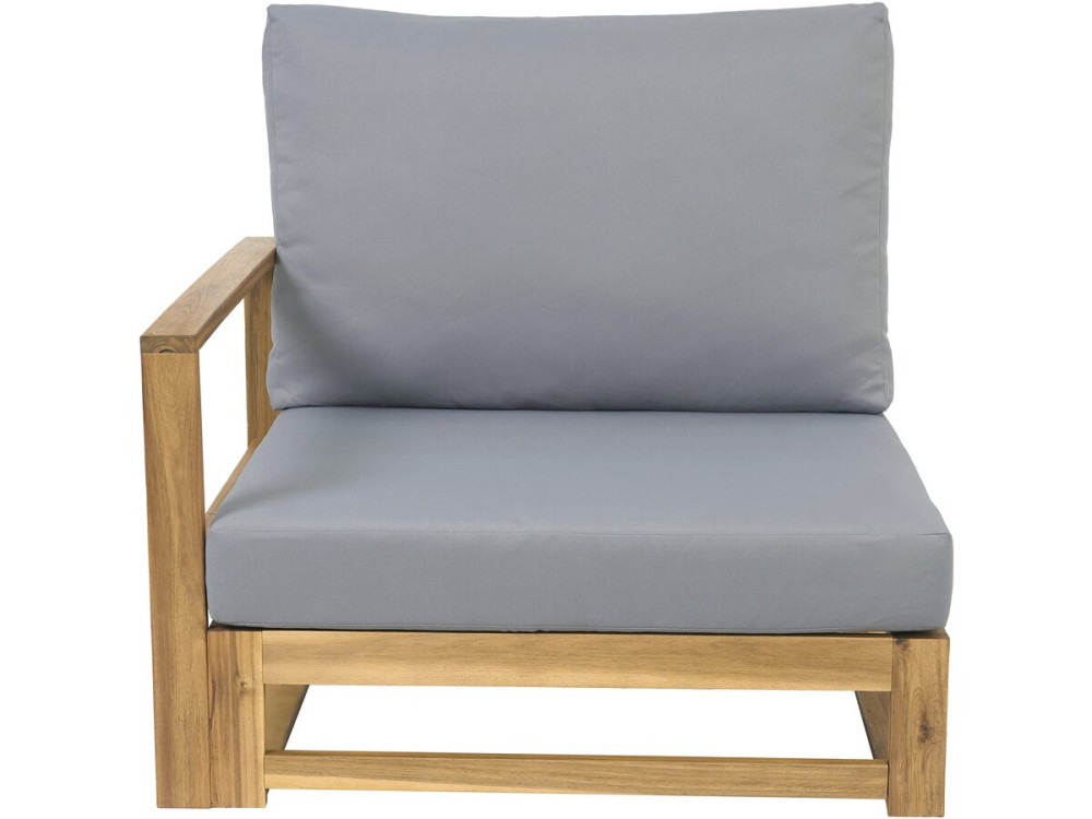 Salon de jardin en bois d'acacia avec coussins "Bellingham" - 5 places - Gris