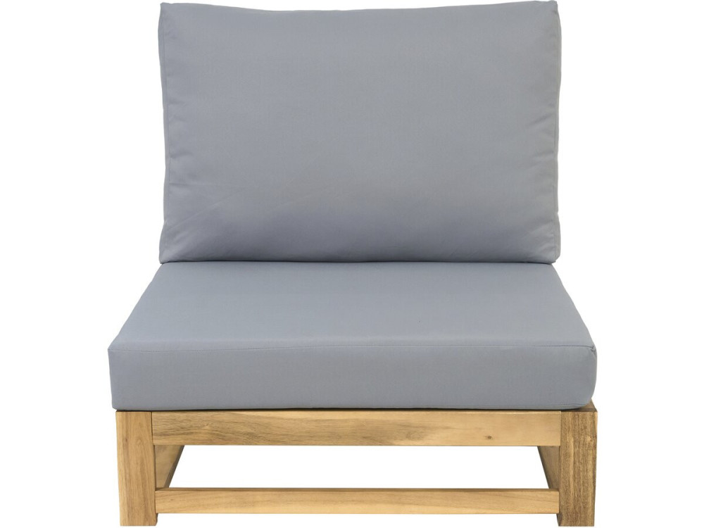 Salon de jardin en bois d'acacia avec coussins "Bellingham" - 5 places - Gris