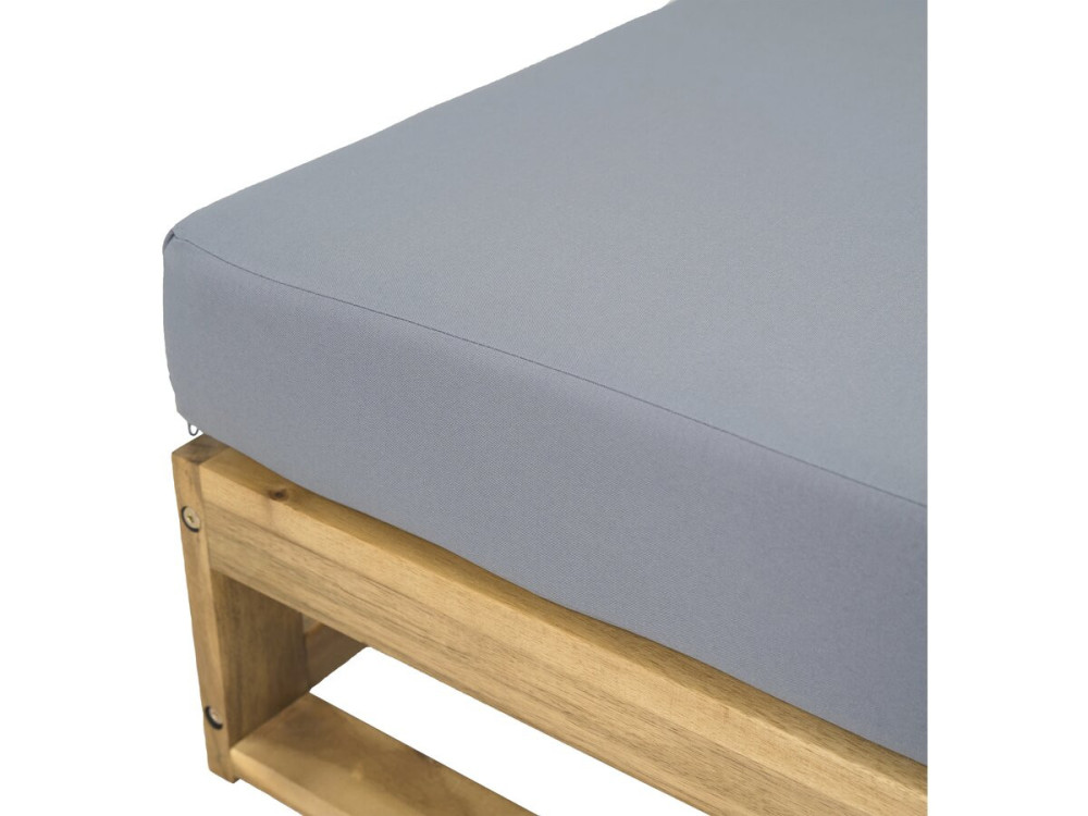 Salon de jardin en bois d'acacia avec coussins "Bellingham" - 5 places - Gris