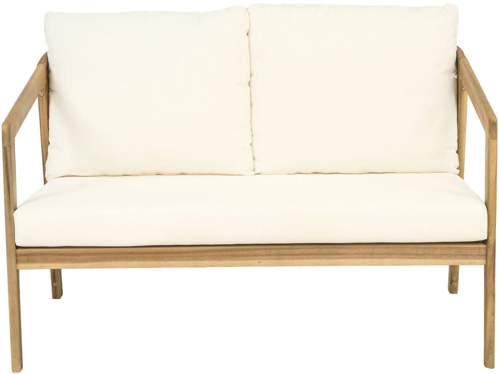 Salon de jardin en bois d'acacia avec coussins "Presley" - 4 places - Beige