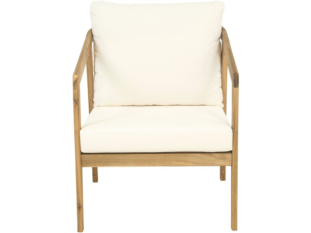 Salon de jardin en bois d'acacia avec coussins "Presley" - 4 places - Beige