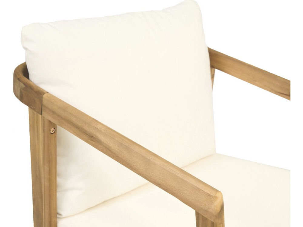 Salon de jardin en bois d'acacia avec coussins "Presley" - 4 places - Beige
