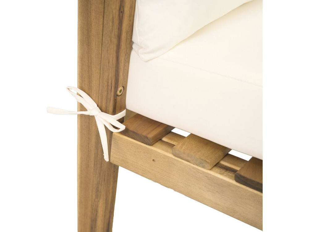 Salon de jardin en bois d'acacia avec coussins "Presley" - 4 places - Beige