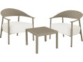 Salon de jardin en métal et plastique "Céora" - 2 places - Blanc - Taupe
