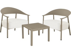 Salon de jardin en métal et plastique "Céora" - 2 places - Taupe