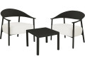Salon de jardin en métal et plastique "Céora" - 2 places - Taupe - Noir