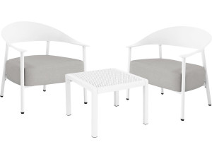 Salon de jardin en métal et plastique "Céora" - 2 places - Blanc