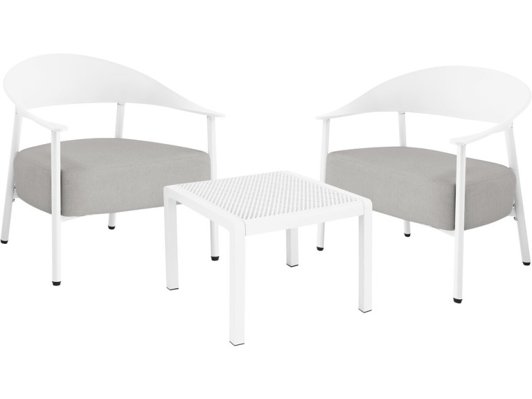Salon de jardin en métal et plastique "Céora" - 2 places - Blanc