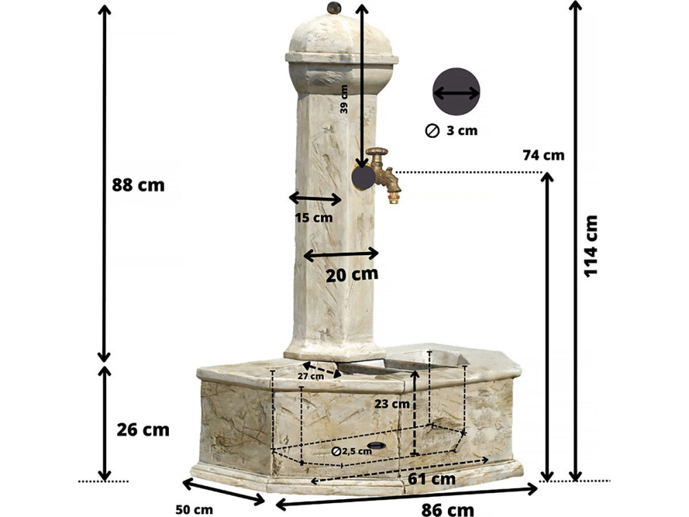 Fontaine "Provence" - 0.86 x 0.51 x 1.13 m