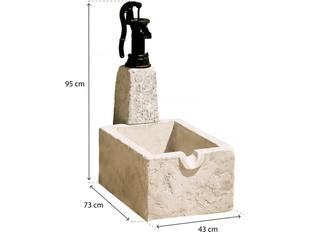 Fontaine "RETRO" - Pierre reconstituée - 43 x 73 x 95 cm