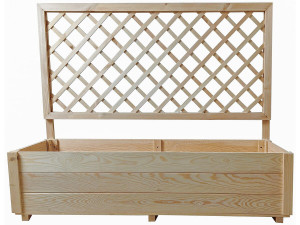 Jardinière en bois "Orpin" avec treillis - 98 x 34 x 104 cm
