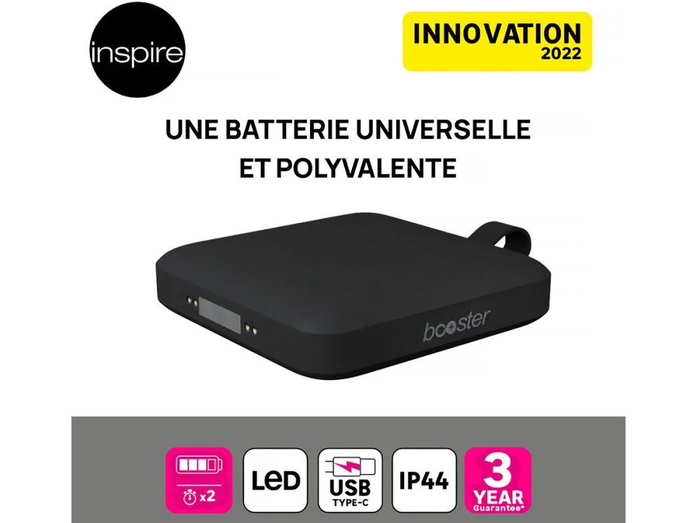 Applique solaire et rechargeable Booster " Loma "  150 à 900 Lumen - Noir