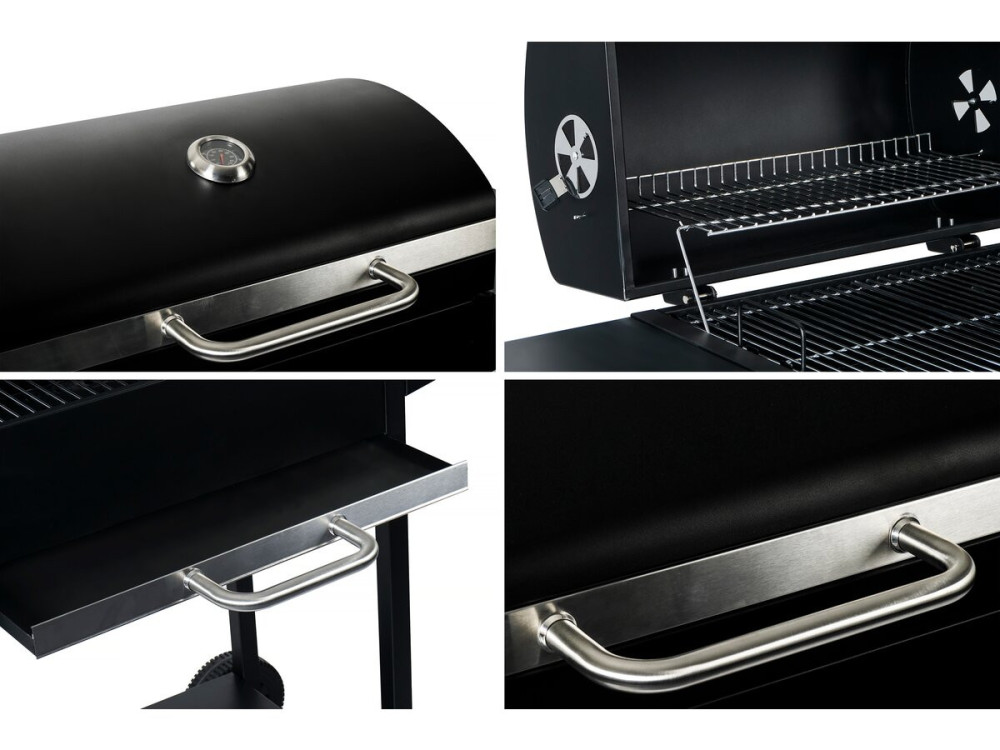 Barbecue charbon de bois "Bizon" - 119 x 50 x 101 cm - Noir