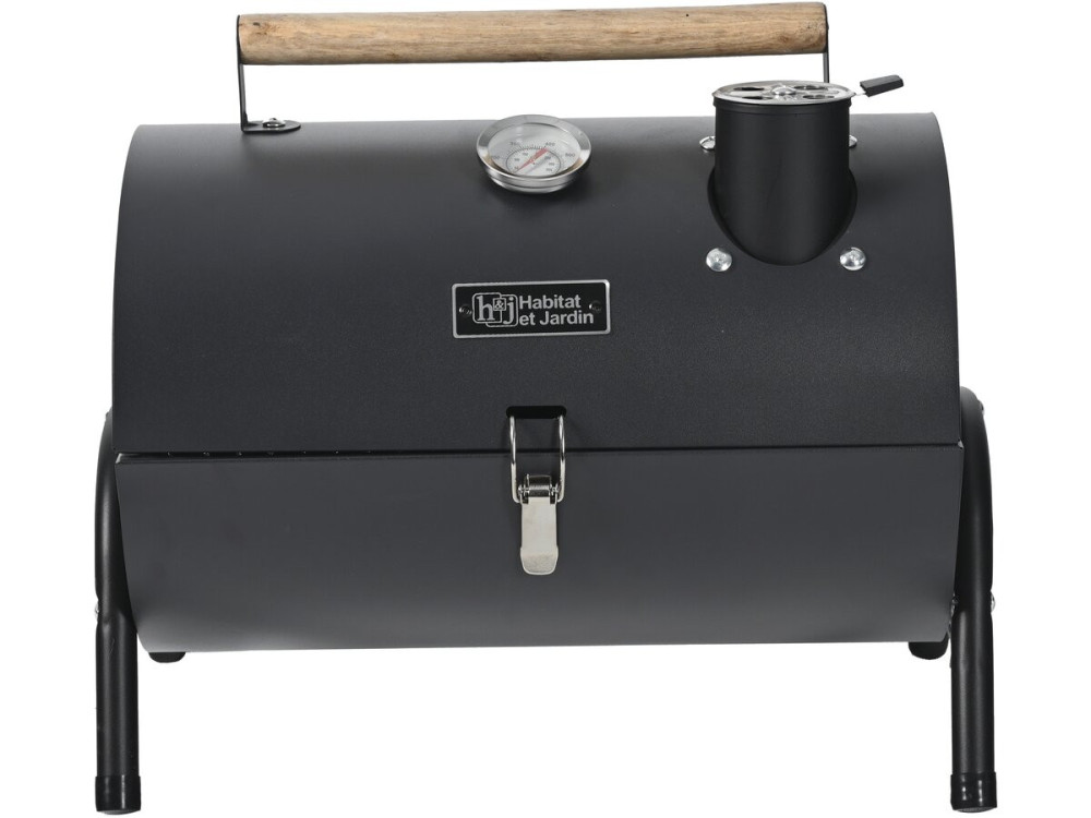 Barbecue charbon de bois portable "Captain" - 42 x 27 x 43 cm - Noir