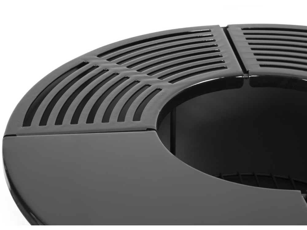 Barbecue plancha brasero a charbon et bois "Cesar" - 49 x 49 x 92 cm - Noir