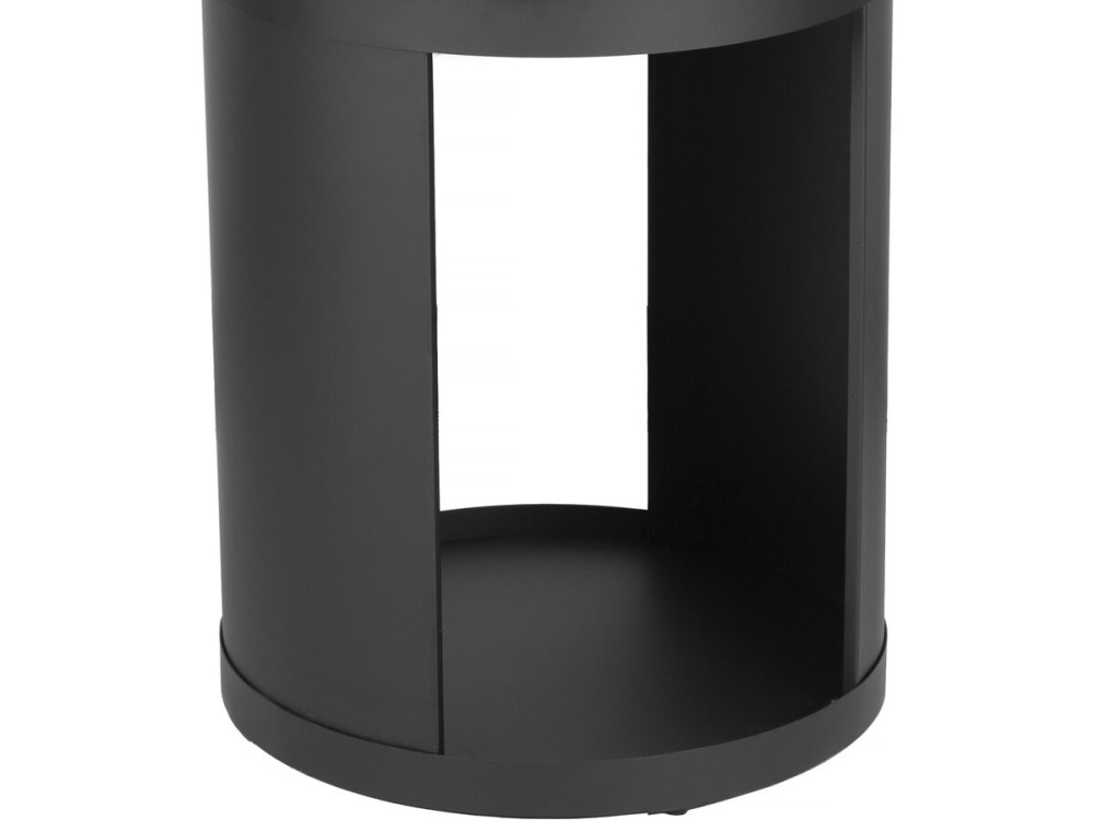 Barbecue plancha brasero a charbon et bois "Cesar" - 49 x 49 x 92 cm - Noir