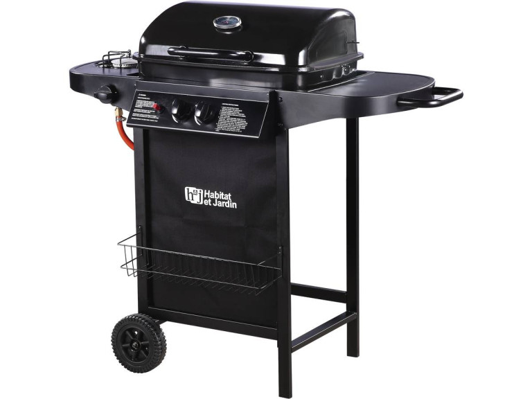 Barbecue gaz "Party 3" - 3 brûleurs dont 1 latéral - 9.38 kW - Noir