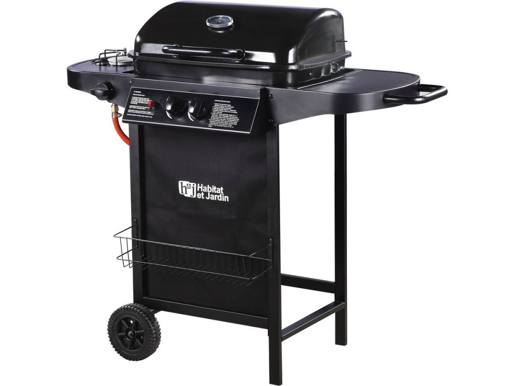 Barbecue gaz "Party 3" - 3 brûleurs dont 1 latéral - 9.38 kW - Noir