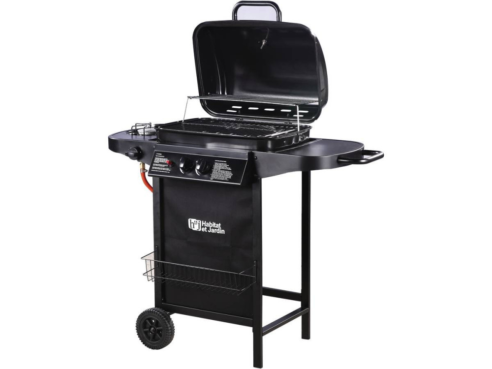 Barbecue gaz "Party 3" - 3 brûleurs dont 1 latéral - 9.38 kW - Noir