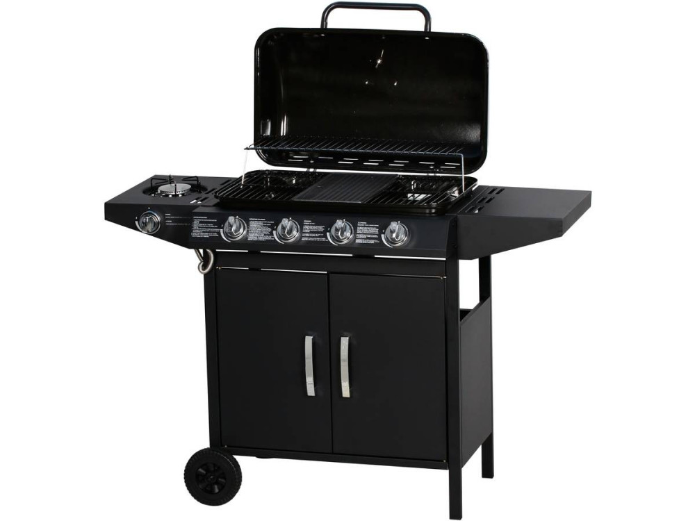 Barbecue gaz "Festa 5" - 5 brûleurs dont 1 latéral - 12.9 Kw- Noir