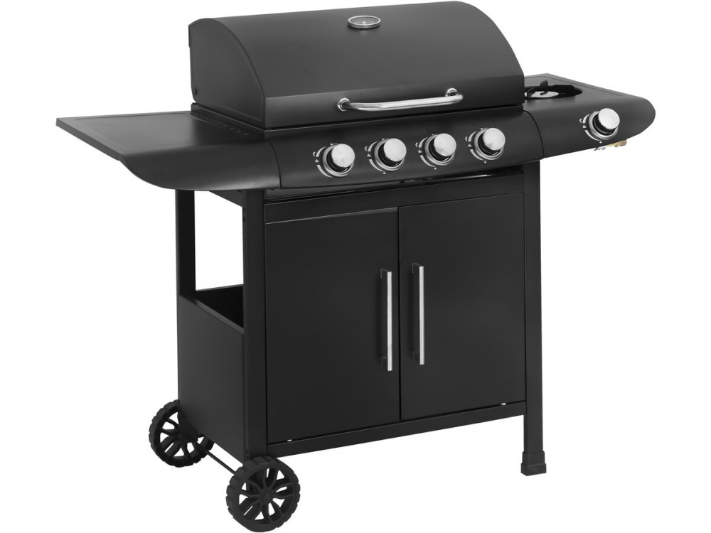 Barbecue gaz "Feria 5" - 5 brûleurs dont 1 latéral - 14,5 kw - Noir