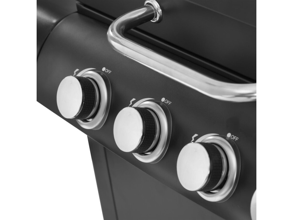 Barbecue gaz "Feria 5" - 5 brûleurs dont 1 latéral - 14,5 kw - Noir