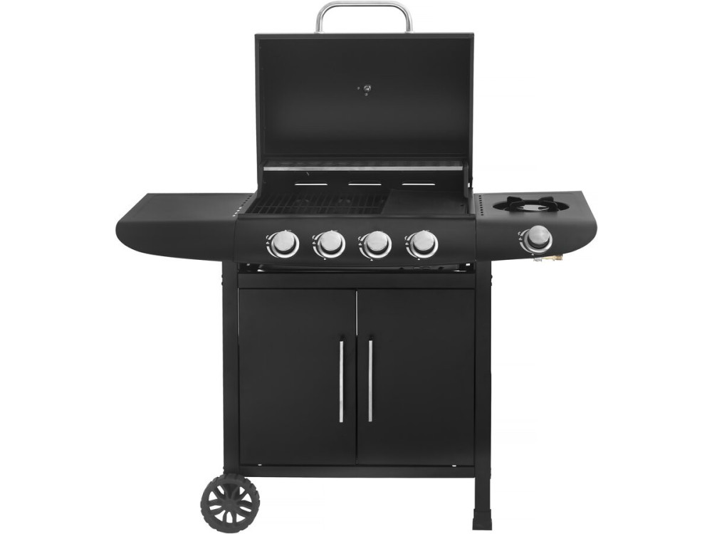 Barbecue gaz "Feria 5" - 5 brûleurs dont 1 latéral - 14,5 kw - Noir
