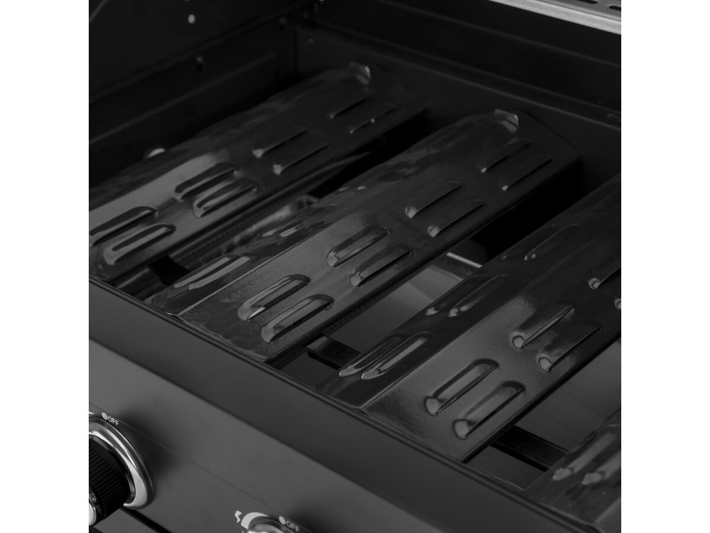 Barbecue à gaz cuisine d'extérieur - 12 kw - 4 brûleurs - Noir