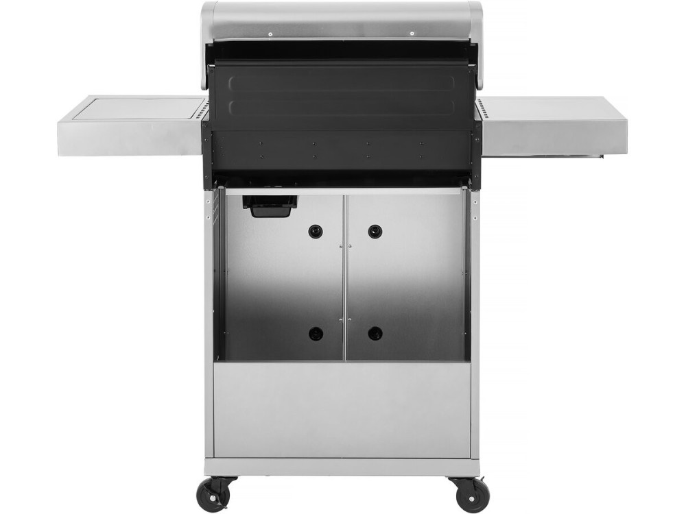 Barbecue gaz en inox avec 5 brûleurs dont 1 latéral "Brazzo" - 118 x 57 x 104 cm - Gris clair