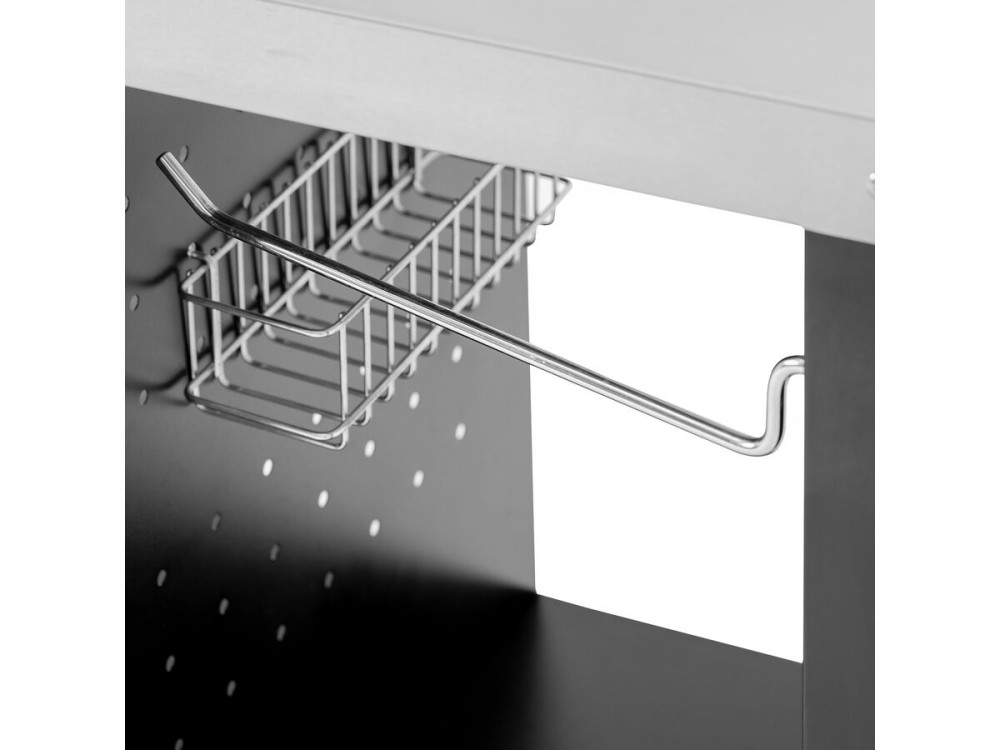Desserte de barbecue en métal "Gelia" - 117 x 59 x 80 cm - Noir
