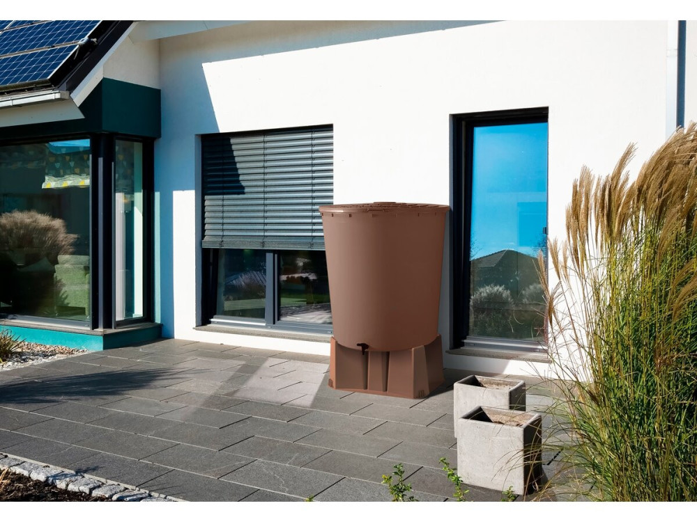 Socle pour récupérateur d'eau 500 L - 75 x 60 x30 cm - Taupe
