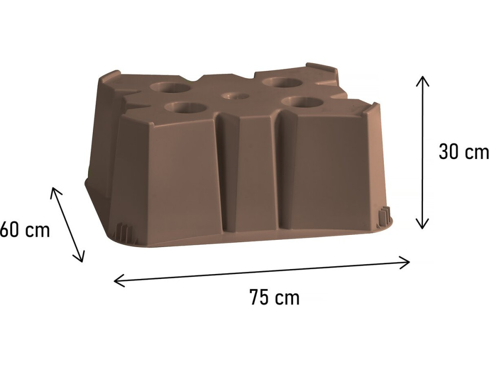 Socle pour récupérateur d'eau 500 L - 75 x 60 x30 cm - Taupe