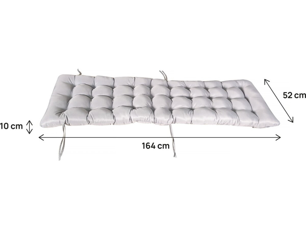Coussin pour fauteuil de jardin en tissu "Romy" - 164 x 52 x 10 cm - Gris clair