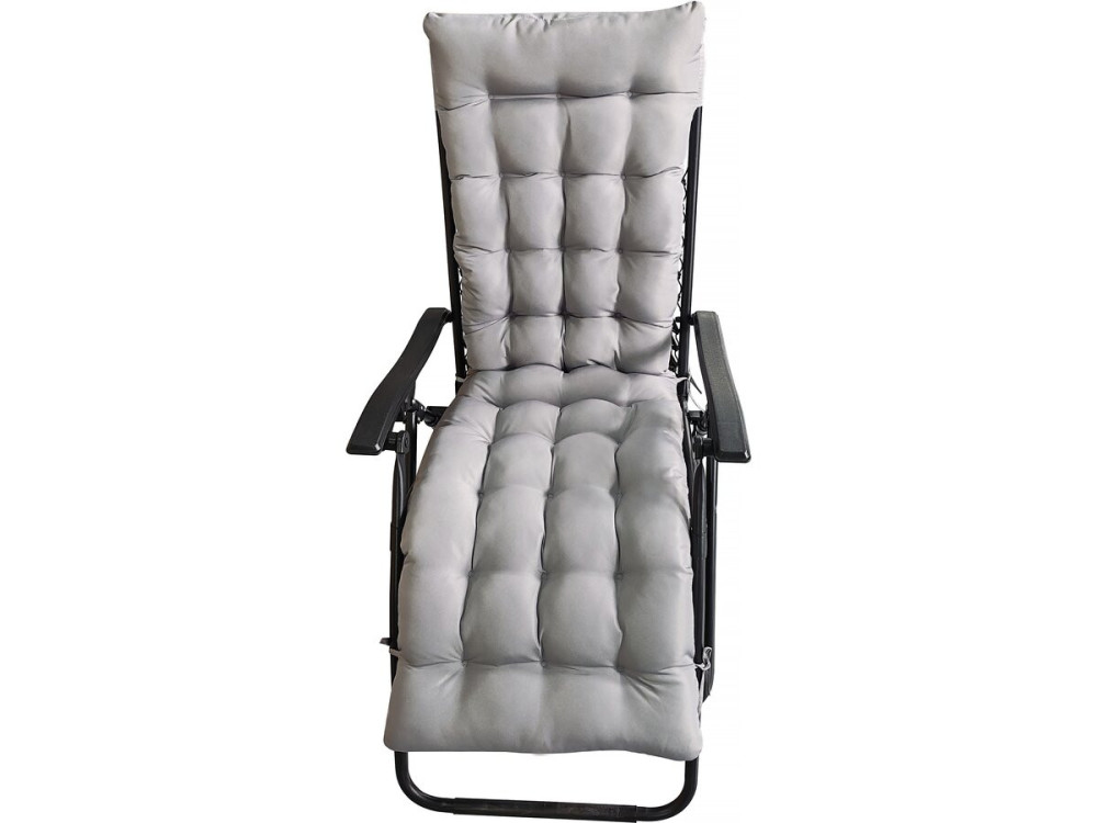 Coussin pour fauteuil de jardin en tissu "Romy" - 164 x 52 x 10 cm - Gris clair