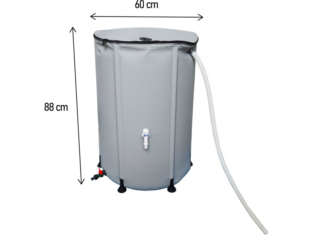 Récupérateur d’eau souple en PVC 250 L - Gris