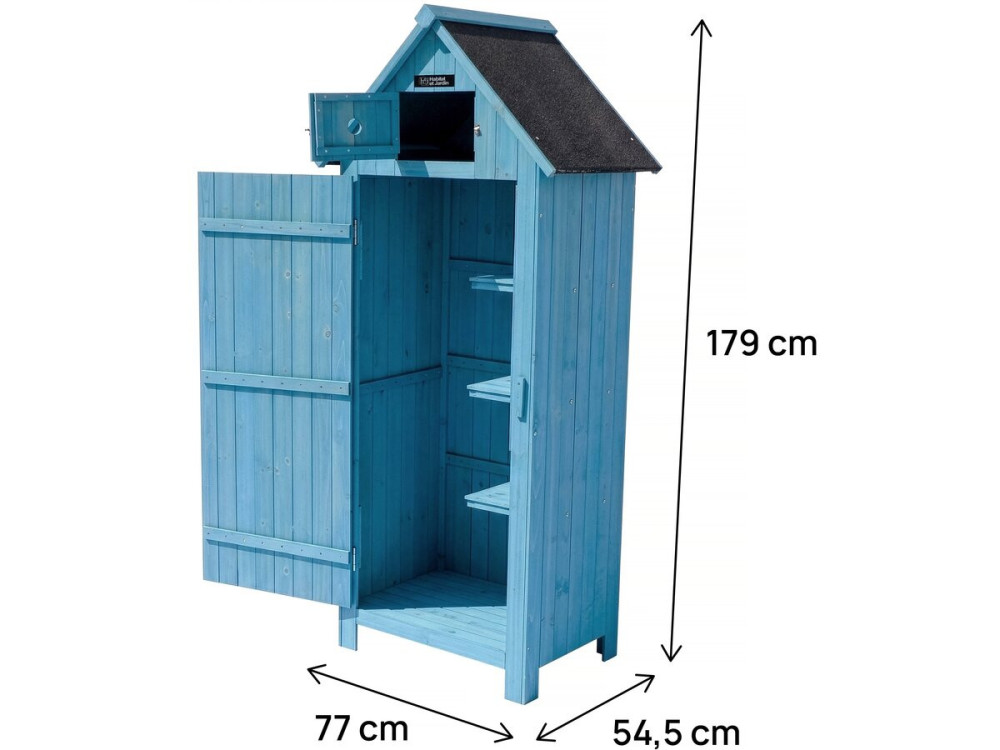 Armoire de jardin "Cabanon" - 77 x 54.5 x 179 cm - Bleu ciel