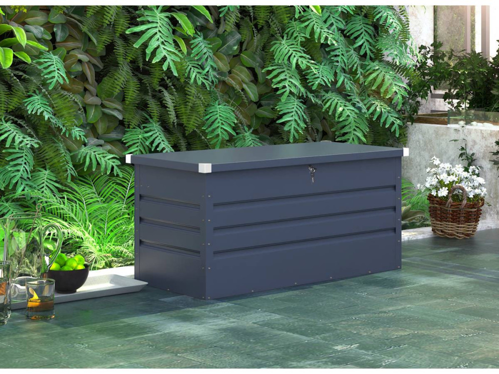 Coffre de jardin métal "Store" - 680 L - 165 x 69 x 60 cm - Gris