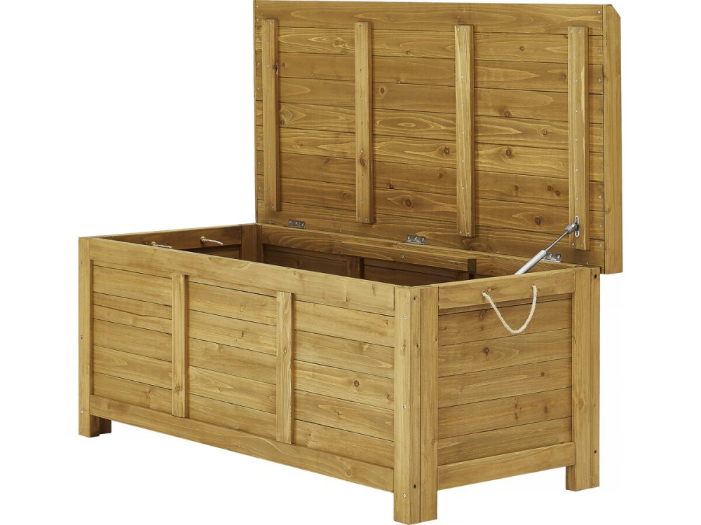 Coffre de jardin "Gana" en bois - 125 x 60 x 55 cm - Marron