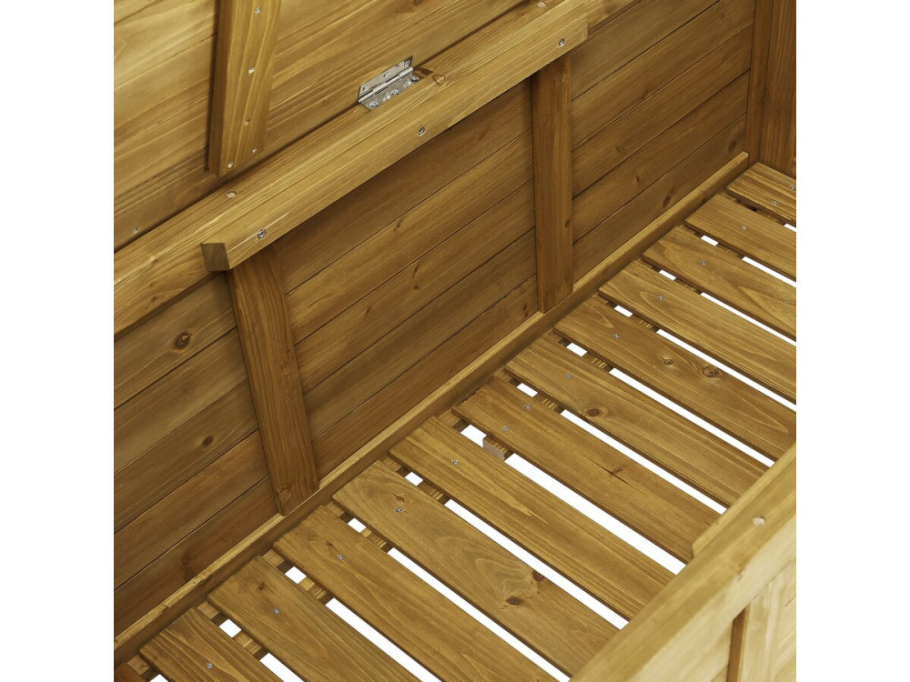Coffre de jardin "Gana" en bois - 125 x 60 x 55 cm - Marron
